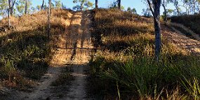 Three Options at Cradle Creek Left option is Old Coach Road